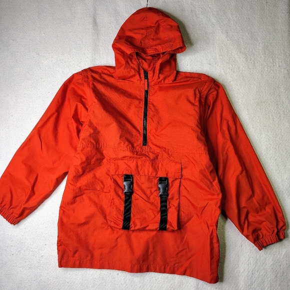 VINTAGE Old Navy Jacket Vest Size 16 Dark Orange Nylon Anorak Y2K Convertible - Picture 12 of 12